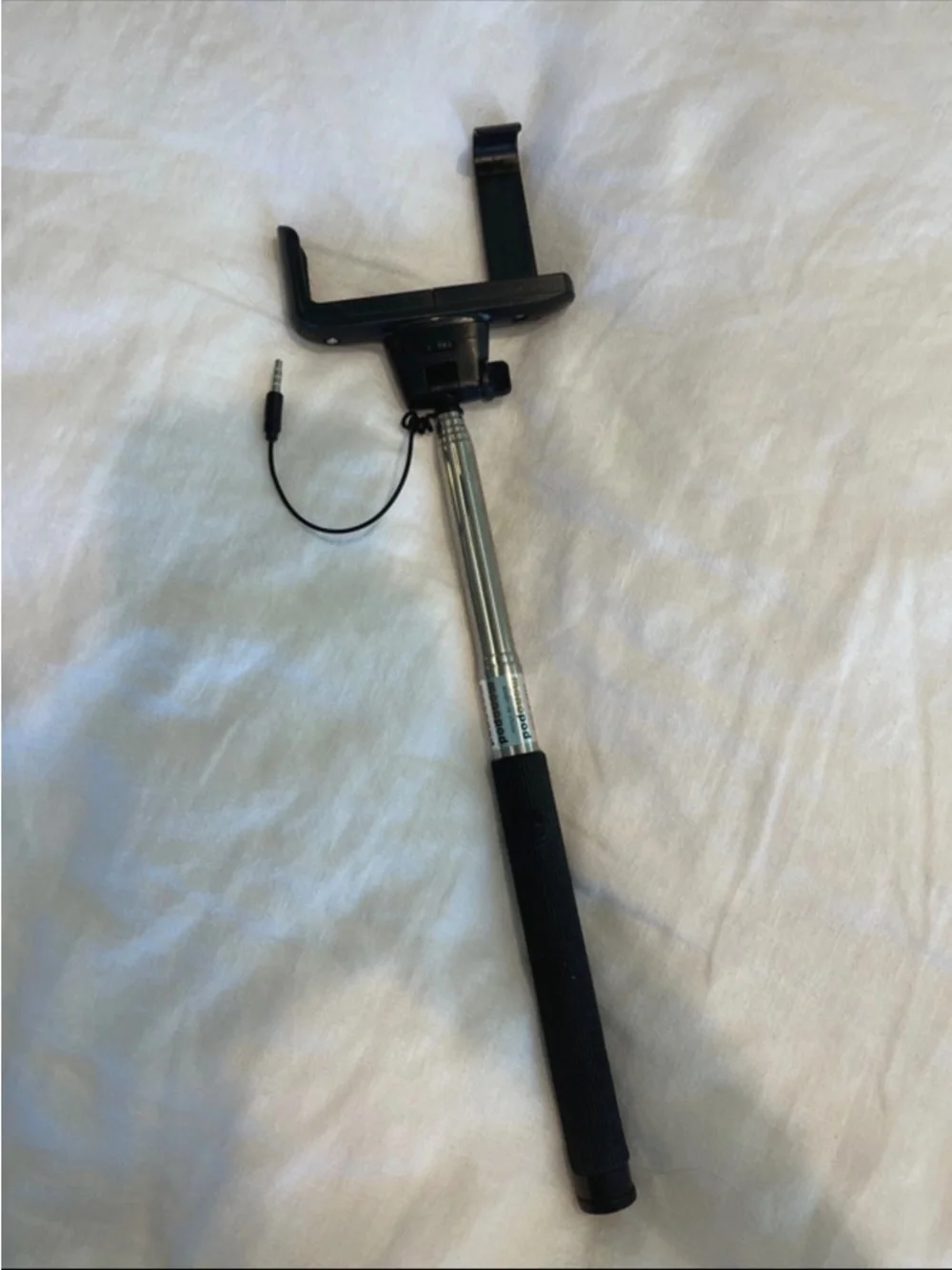 Black and Silver Selfie Stick Phone Holder